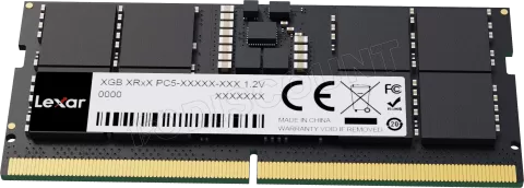 Photo de Barrette mémoire 8Go SODIMM DDR5 Lexar 5600Mhz (Noir)