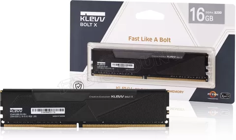 Barrette mémoire RAM DDR4 16Go Klevv Bolt X 3200Mhz (Noir) à prix bas