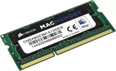 Photo de Barrette mémoire RAM SODIMM DDR3 8192Mo (8 Go) Corsair Apple Qualified PC10666 (1333MHz) compatible Mac