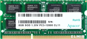 Photo de Barrette mémoire RAM SODIMM DDR3 8Go Apacer PC12800 (1600 Mhz)
