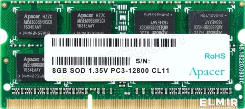 Photo de Barrette mémoire RAM SODIMM DDR3 8Go Apacer PC12800 (1600MHz)
