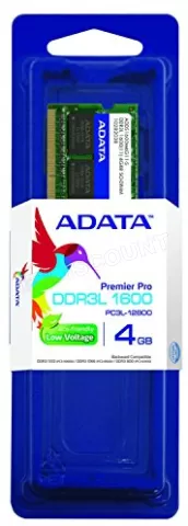 Photo de Barrette mémoire RAM SODIMM DDR3L 4096Mo Adata PC12800 (1600MHz)