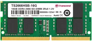 Photo de Barrette mémoire SODIMM 16Go DDR4 Transcend 2666Mhz (Vert)
