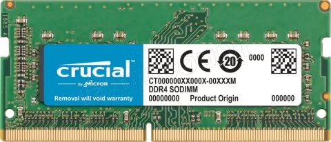 Photo de Barrette mémoire SODIMM 8Go DDR4 Crucial  2666Mhz (Vert)