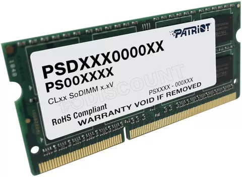 Photo de Barrette mémoire SODIMM DDR3L 4Go Patriot Signature Line PC3-12800 (1600 Mhz)