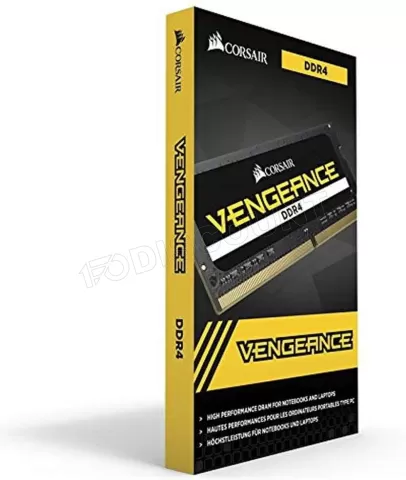 Photo de Barrette mémoire SODIMM DDR4 Corsair Vengeance PC4-19200 (2400 Mhz) 16Go (Noir)