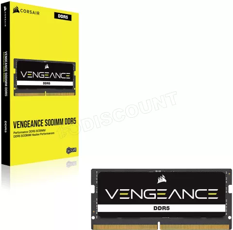 Photo de Barrette mémoire SODIMM DDR5 8Go Corsair Vengeance 4800MHz (Noir)