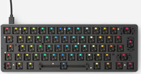 Base de clavier mécanique Glorious PC Gaming Race GMMK Compact ISO - 62  touches RGB (Noir) à prix bas