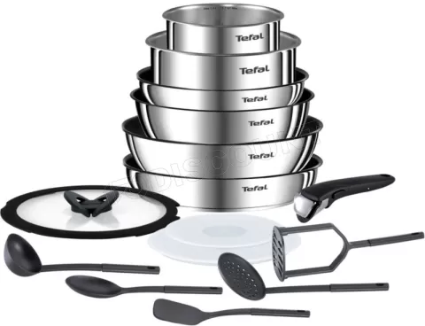 Photo de Batterie de cuisine Tefal Ingenio Emotion (L925SF14) 15 pièces (Inox)
