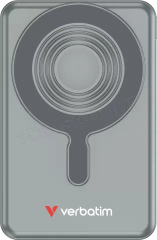 Photo de Batterie externe sans fil magnétique Verbatim Charge'n'Go 2C - 10000mAh (Gris)