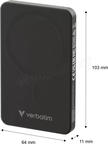 Photo de Batterie externe sans fil magnétique Verbatim Charge'n'Go Essentials - 5000mAh (Noir)