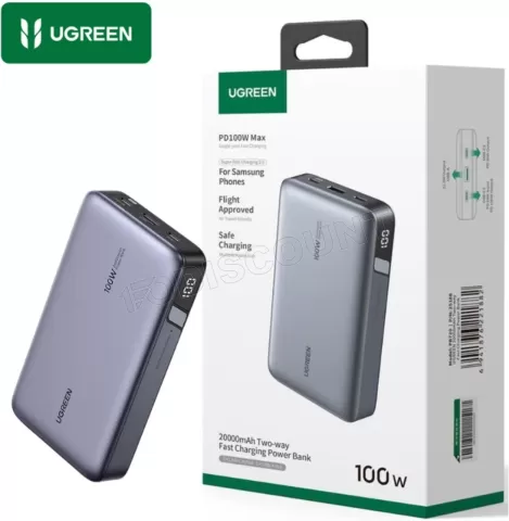Photo de Batterie externe Ugreen Nexode - 20000mAh + cable USB-C (Gris)