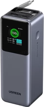 Photo de Batterie externe Ugreen Nexode + USB-C rétractable - 20000mAh (Gris)