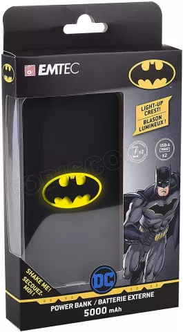 Photo de Batterie externe USB Emtec Essentials Batman - 5000mAh (Noir)