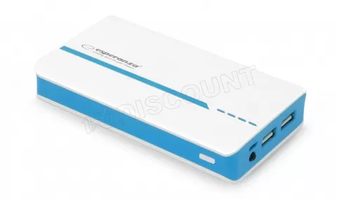 Photo de Batterie externe USB Esperanza Atom - 11000mAh (Blanc/Bleu)