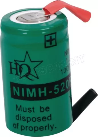 Photo de Batterie rechargeable HQ Nimh-520 (1 cellule)  1,2V - 1000mAh