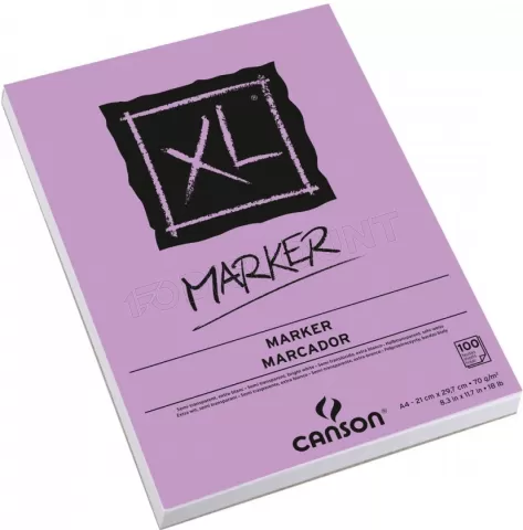 Photo de Bloc de 100 feuilles de papier à dessin Canson XL Marker 70g/m² A4 (Semi-transparent)