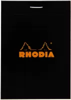 Photo de Bloc de 80 Feuilles Rhodia N°11 petits carreaux A7 (Noir)