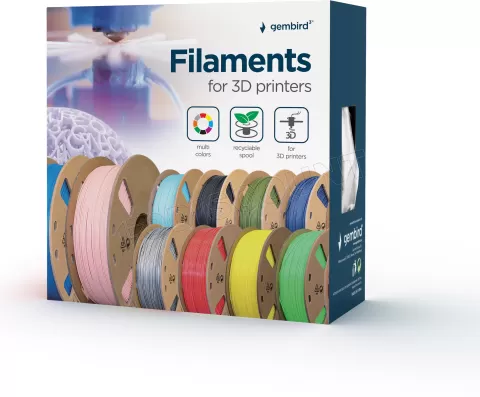 Photo de Bobine de Filament PET-G 3D Gembird Blanc Ø1.75mm - 1kg