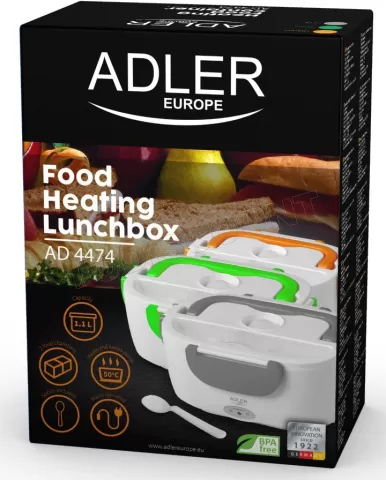 Photo de Boîte à déjeuner électrique Adler AD 4474 (Blanc/Orange)