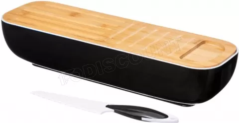 Photo de Boîte à pain avec Couteau Blackbamboo 40cm (Noir)