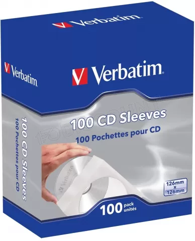 Photo de Boite Verbatim de 100 pochettes papier pour CD/DVD