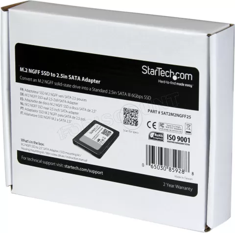 Photo de Boitier adaptateur SSD M.2 Startech vers SATA 2,5"