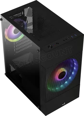 Boitier Cube Micro ATX AeroCool Atomic Lite RGB avec panneau vitré (Noir) à  prix bas