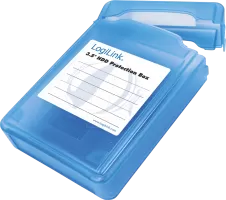Photo de Boitier de protection LogiLink pour disque dur 3,5" (Bleu)