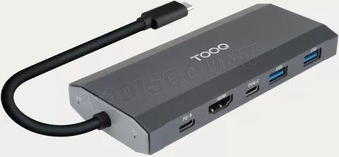 Photo de Boitier externe avec HUB USB-C 6 en 1 Tooq TQE-2241G - NVMe M.2 Type 2280 (Noir)