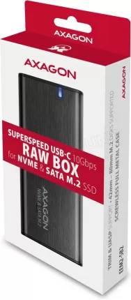 Photo de Boitier externe USB 3.2 Axagon EEM2-SB2 - S-ATA/NVMe M.2 Type 2280 (Noir)