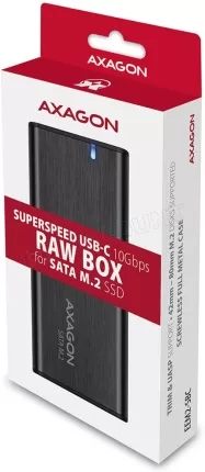 Photo de Boitier externe USB 3.2 Axagon EEM2-SBC - S-ATA M.2 Type 2280 (Noir)