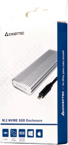 Photo de Boitier externe  USB 3.2 Chieftec CEB-M2C - NVMe M.2 Type 2280 (Argent)