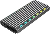 Photo de Boitier externe USB 3.2 Gembird RGB - S-ATA M.2 Type 2280 (gris)