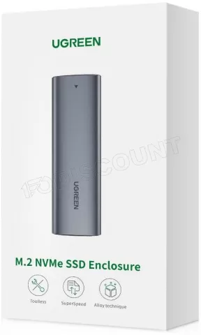 Photo de Boitier externe USB-C 3.1 Ugreen - NVMe M.2 Type 2280 (Gris)