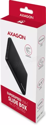 Photo de Boitier externe USB-C 3.2 Axagon EE25-SLC - S-ATA 2,5" (Noir)