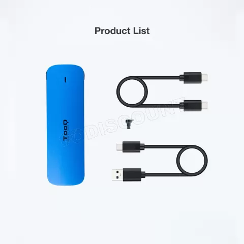 Photo de Boitier externe USB-C 3.2 Tooq TQE-2201 - NVMe M.2 Type 2280 (Bleu)