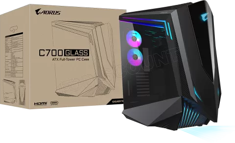 Photo de Boitier Grand Tour E-ATX Gigabyte Aorus C700 Glass RGB avec panneaux vitrés (Noir)