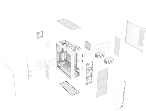 Photo de Boitier Grand Tour E-ATX Thermaltake AX500 avec panneau vitré (Blanc)