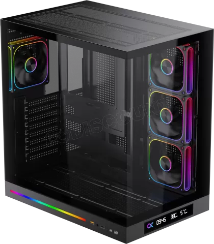 Photo de Boitier Grand Tour E-ATX Xigmatek Cloud Digital avec panneaux vitrés (Noir)