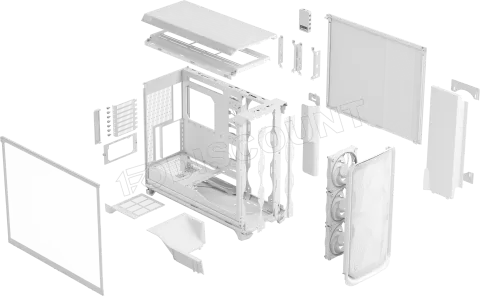 Photo de Boitier Grand Tour EE-ATX Fractal Design Meshify 3 XL Ambience Pro RGB avec panneau vitré (Blanc)