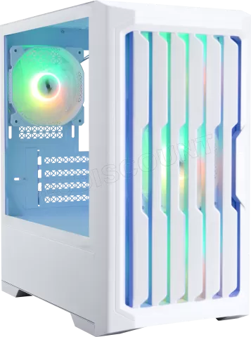 Photo de Boitier Mini Tour Micro ATX 1stPlayer H2 RGB avec panneau vitré (Blanc)