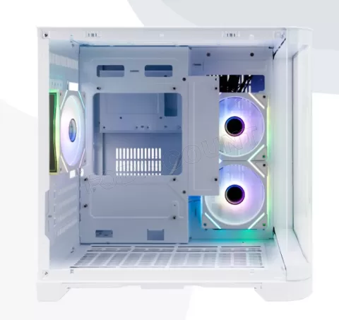 Photo de Boitier Mini Tour Micro ATX 1stPlayer UView 5 RGB avec panneaux vitrés (Blanc)