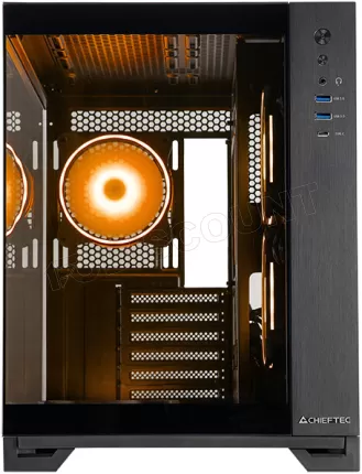 Photo de Boitier Mini Tour Micro ATX Chieftec Visio RGB avec panneaux vitrés (Noir)