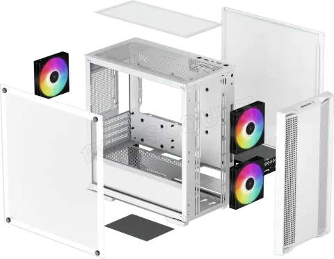 Photo de Boitier Mini Tour Micro ATX DeepCool CC360 RGB avec panneau vitré (Blanc)