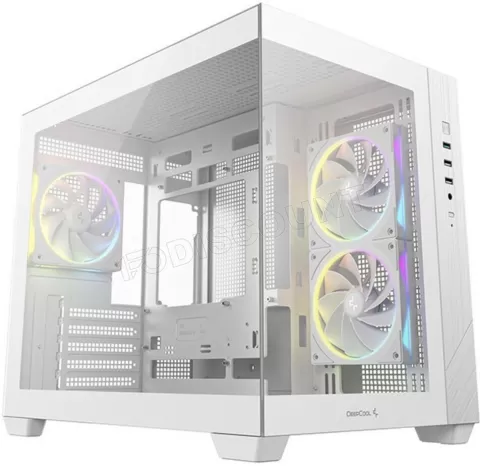 Photo de Boitier Mini Tour Micro ATX DeepCool CG330 3F RGB avec panneaux vitrés (Blanc)