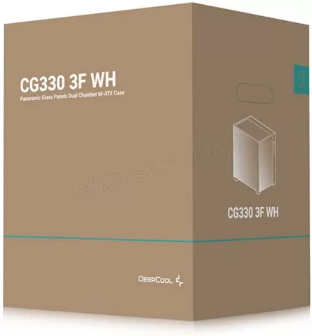 Photo de Boitier Mini Tour Micro ATX DeepCool CG330 3F RGB avec panneaux vitrés (Blanc)