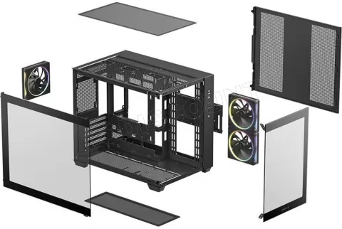 Photo de Boitier Mini Tour Micro ATX DeepCool CG330 3F RGB avec panneaux vitrés (Noir)