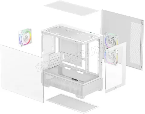 Photo de Boitier Mini Tour Micro ATX DeepCool CG380 3F RGB avec panneaux vitrés (Blanc)