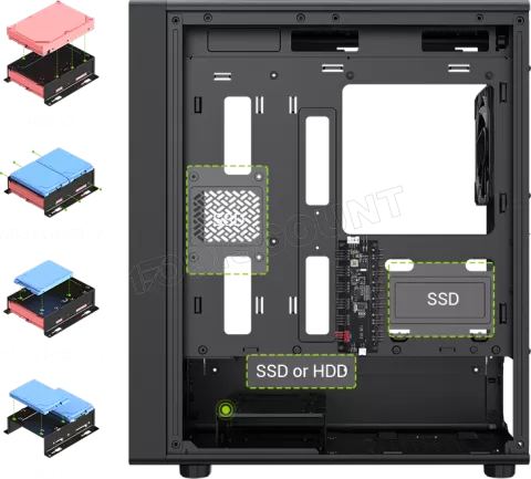 Photo de Boitier Mini Tour Micro ATX Gamemax Aeris 330 Mesh RGB avec panneau vitré (Noir)